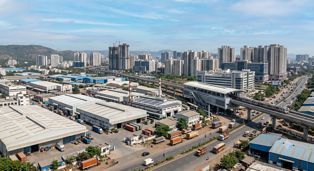 Bhiwandi city skyline and modern industrial area representing career growth and Resume Writing Services Bhiwandi by Bright Future Resume