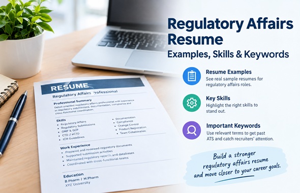Regulatory affairs resume examples, skills and keywords for pharmaceutical professionals