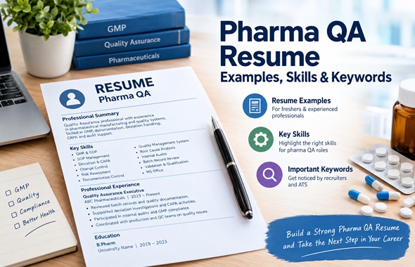 Pharma QA resume examples, skills and keywords for pharmaceutical quality assurance jobs