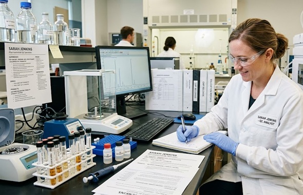 Pharma QC resume examples, skills and keywords for pharmaceutical quality control jobs