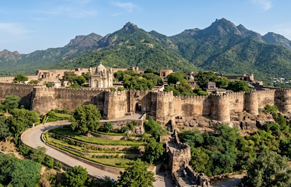 Uparkot Fort and Girnar Hills representing Resume Writing Services Junagadh